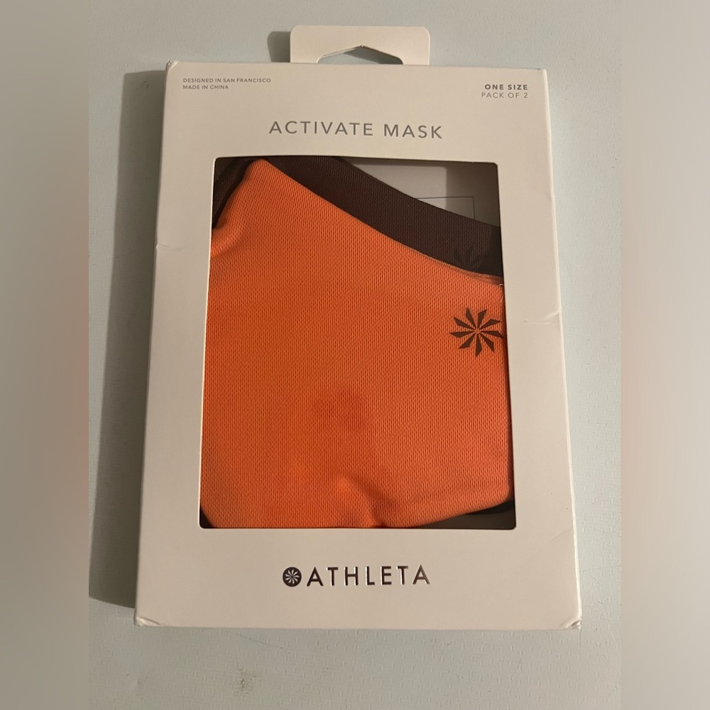 Athleta Orange and Brown Activate Mask